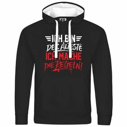deinshirt Kapuzenpullover Ich bin der älteste ich mache die Regeln Schwarz