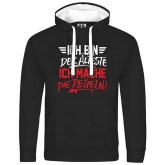 deinshirt Kapuzenpullover Ich bin der älteste ich mache die Regeln Schwarz