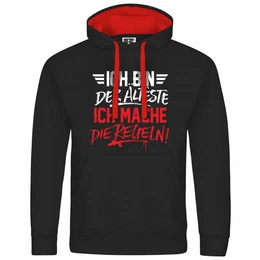 Kapuzenpullover Herren Kapuzenpullover Ich bin der lteste ich mache die Regeln Mit Print Motiv, Grafik
