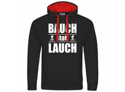 deinshirt Kapuzenpullover Bauch statt Lauch Mit Print Motiv Schwarz/Rosa