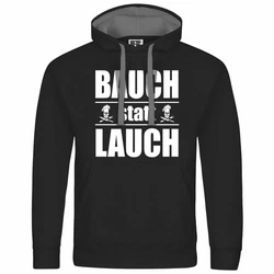 deinshirt Kapuzenpullover Bauch statt Lauch Mit Print Motiv Schwarz/Rosa