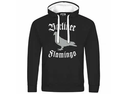 deinshirt Kapuzenpullover Berliner Flamingo Mit Print Motiv Braun/Schwarz