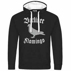 deinshirt Kapuzenpullover Berliner Flamingo Mit Print Motiv Braun/Schwarz