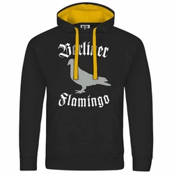 deinshirt Kapuzenpullover Berliner Flamingo Mit Print Motiv Braun/Gelb/Schwarz
