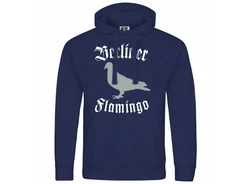 deinshirt Kapuzenpullover Berliner Flamingo Mit Print Motiv Blau/Dunkelblau/Hellblau