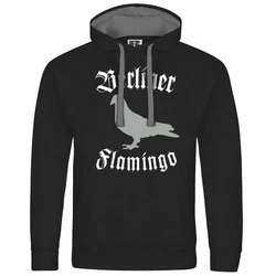 deinshirt Kapuzenpullover Berliner Flamingo Mit Print Motiv Braun/Silber/Lila