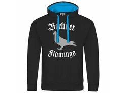 deinshirt Kapuzenpullover Berliner Flamingo Mit Print Motiv Blau/Braun/Schwarz