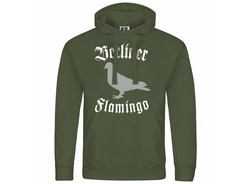deinshirt Kapuzenpullover Berliner Flamingo Mit Print Motiv Dunkelgrün/Grün