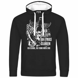 deinshirt Kapuzenpullover Ich glaube Ich trink noch eins Schwarz