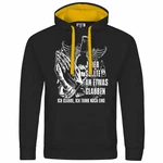 deinshirt Kapuzenpullover Ich glaube Ich trink noch eins Schwarz/Gelb/Dunkelblau