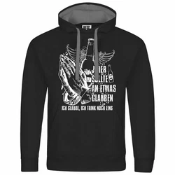 deinshirt Kapuzenpullover Ich glaube Ich trink noch eins Schwarz