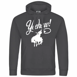 deinshirt Kapuzenpullover Herren Yeehaw Mit Print Dunkelgrau/Hellgrau/Grau