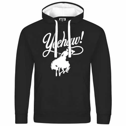 deinshirt Kapuzenpullover Herren Yeehaw Mit Print Schwarz/Gelb/Creme/Beige