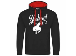 deinshirt Kapuzenpullover Herren Yeehaw Mit Print Rot/Schwarz/Dunkelrot