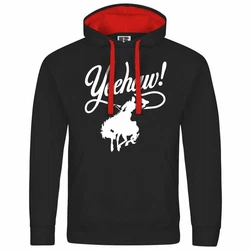 deinshirt Kapuzenpullover Herren Yeehaw Mit Print Rot/Schwarz/Dunkelrot