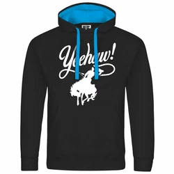 deinshirt Kapuzenpullover Herren Yeehaw Mit Print Blau/Schwarz/Gelb