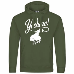 deinshirt Kapuzenpullover Herren Yeehaw Mit Print Grün/Dunkelgrün