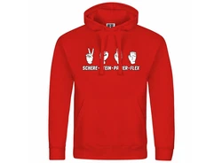 deinshirt Kapuzenpullover Herren Schere Stein Papier FLEX Rot/Dunkelrot