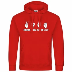 deinshirt Kapuzenpullover Herren Schere Stein Papier FLEX Rot/Dunkelrot