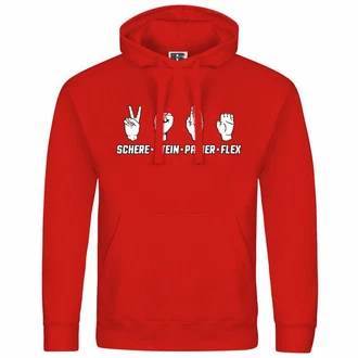 deinshirt Kapuzenpullover Herren Schere Stein Papier FLEX Rot/Dunkelrot
