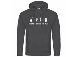 deinshirt Kapuzenpullover Herren Schere Stein Papier FLEX Schwarz/Dunkelgrau