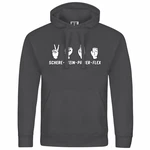 deinshirt Kapuzenpullover Herren Schere Stein Papier FLEX Schwarz/Dunkelgrau