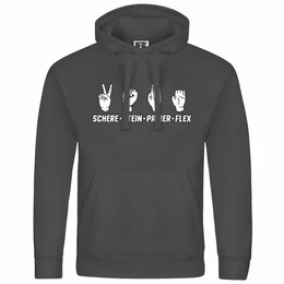 Kapuzenpullover Herren Kapuzenpullover Schere Stein Papier FLEX Mit Print Motiv, Grafik