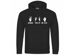 deinshirt Kapuzenpullover Herren Schere Stein Papier FLEX Schwarz