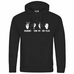 deinshirt Kapuzenpullover Herren Schere Stein Papier FLEX Schwarz