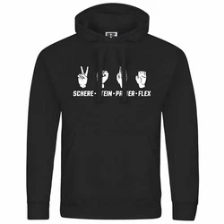 deinshirt Kapuzenpullover Herren Schere Stein Papier FLEX Schwarz