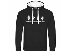 deinshirt Kapuzenpullover Herren Schere Stein Papier FLEX Schwarz/Lila