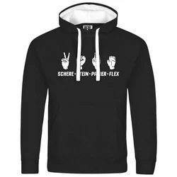 deinshirt Kapuzenpullover Herren Schere Stein Papier FLEX Schwarz/Lila