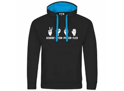 deinshirt Kapuzenpullover Herren Schere Stein Papier FLEX Schwarz/Blau/Hellblau