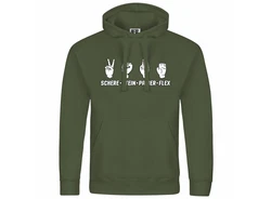 deinshirt Kapuzenpullover Herren Schere Stein Papier FLEX Dunkelgrün/Grün