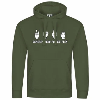 deinshirt Kapuzenpullover Herren Schere Stein Papier FLEX Dunkelgrün/Grün