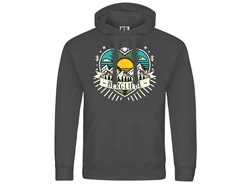 deinshirt Kapuzenpullover Herren Ich Liebe die Berge Hellgrau/Dunkelgrau/Grau/Braun