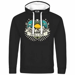 deinshirt Kapuzenpullover Herren Ich Liebe die Berge Schwarz/Creme