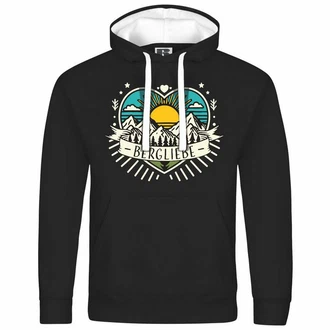 deinshirt Kapuzenpullover Herren Ich Liebe die Berge Schwarz/Creme