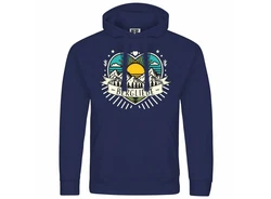 deinshirt Kapuzenpullover Herren Ich Liebe die Berge Blau/Dunkelblau/Hellblau