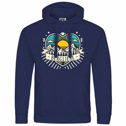 deinshirt Kapuzenpullover Herren Ich Liebe die Berge Blau/Dunkelblau/Hellblau