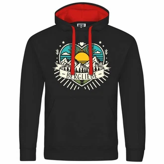 deinshirt Kapuzenpullover Herren Ich Liebe die Berge Rot/Schwarz/Creme