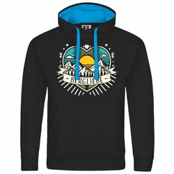 deinshirt Kapuzenpullover Herren Ich Liebe die Berge Blau/Dunkelblau/Schwarz/Creme