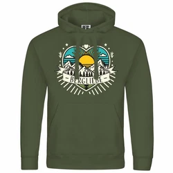 deinshirt Kapuzenpullover Herren Ich Liebe die Berge Grün/Dunkelgrün