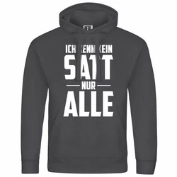 deinshirt Kapuzenpullover Herren Ich kenn kein satt nur alle Hellgrau/Grün/Grau/Dunkelgrau/Braun