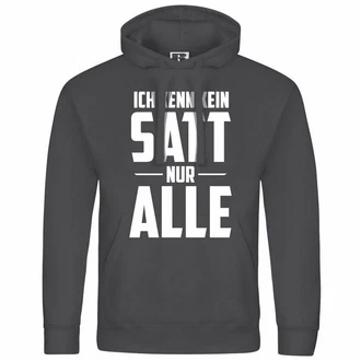 deinshirt Kapuzenpullover Herren Ich kenn kein satt nur alle Hellgrau/Grün/Grau/Dunkelgrau/Braun