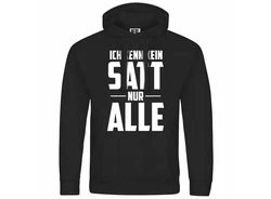 deinshirt Kapuzenpullover Herren Ich kenn kein satt nur alle Schwarz/Grün/Braun/Beige/Lila