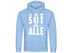 deinshirt Kapuzenpullover Herren Ich kenn kein satt nur alle Hellblau/Blau