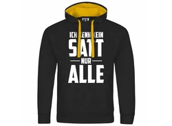 deinshirt Kapuzenpullover Herren Ich kenn kein satt nur alle Gelb/Braun/Schwarz/Grün