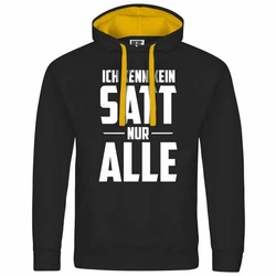 deinshirt Kapuzenpullover Herren Ich kenn kein satt nur alle Gelb/Braun/Schwarz/Grün