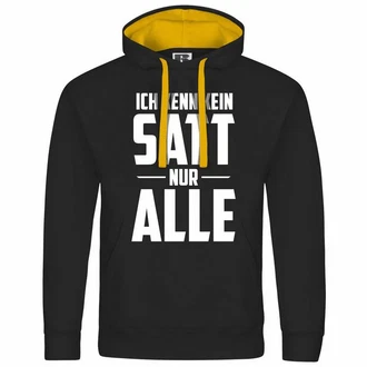 deinshirt Kapuzenpullover Herren Ich kenn kein satt nur alle Gelb/Braun/Schwarz/Grün